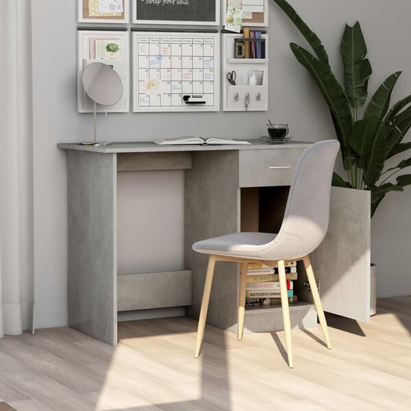 vidaXL Desk Concrete Grey 100x50x76 cm Engineered Wood