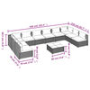 vidaXL 11 Piece Garden Lounge Set with Cushions Poly Rattan Brown