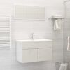 vidaXL 2 Piece Bathroom Furniture Set High Gloss White Engineered Wood