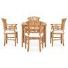 vidaXL 5 Piece Garden Dining Set with Cushions Solid Teak Wood