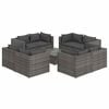 vidaXL 9 Piece Garden Lounge Set with Cushions Poly Rattan Grey