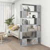 vidaXL Book Cabinet Room Divider Concrete Grey 100x24x188 cm