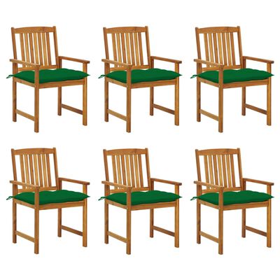 vidaXL Garden Chairs with Cushions 6 pcs Solid Acacia Wood