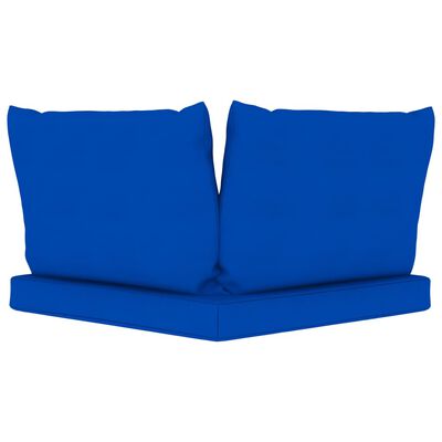 vidaXL Garden 3-Seater Pallet Sofa with Blue Cushions Pinewood