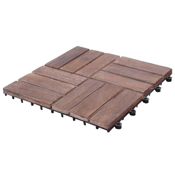 vidaXL Decking Tiles 11 pcs 30x30 cm Solid Reclaimed Wood