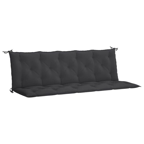 vidaXL Garden Bench Cushion Black 180x(50+50)x7cm Oxford Fabric