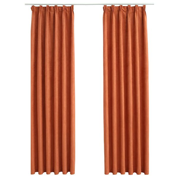 vidaXL Blackout Curtains with Hooks 2 pcs Rust 140x175 cm