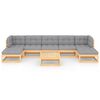 vidaXL 8 Piece Garden Lounge Set with Cushions Solid Pinewood