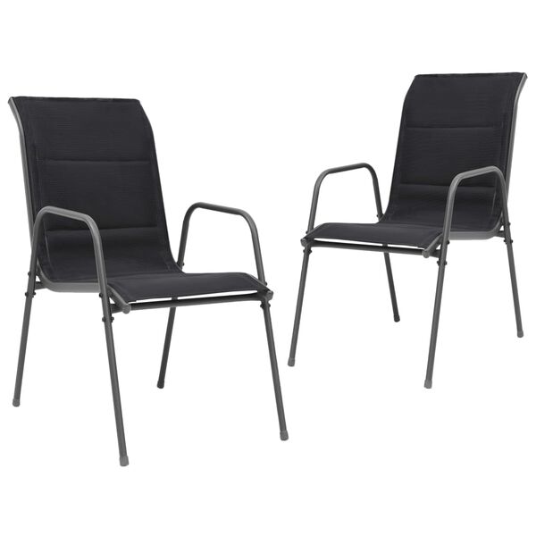 vidaXL 3 Piece Outdoor Dining Set Steel Black