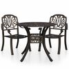 vidaXL 3 Piece Bistro Set Cast Aluminium Bronze
