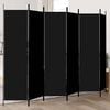 vidaXL 6-Panel Room Divider Black 300x200 cm Fabric