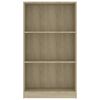 vidaXL 3-Tier Book Cabinet Sonoma Oak 60x24x109 cm Engineered Wood