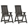 vidaXL Garden Reclining Chairs 2 pcs Plastic Anthracite