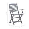 vidaXL Folding Outdoor Chairs 4 pcs Solid Acacia Wood
