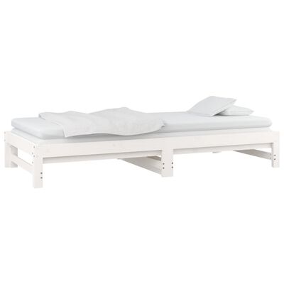 vidaXL Pull-out Day Bed without Mattress White 2x(80x200) cm