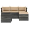 vidaXL 5 Piece Garden Pallet Lounge Set with Cushions Solid Pinewood