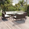 vidaXL 12 Piece Garden Lounge Set with Cushions Poly Rattan Brown