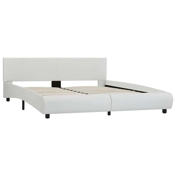vidaXL Bed Frame with LED without Mattress White 180x200 cm Super King