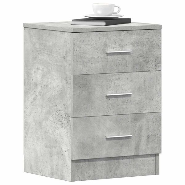 vidaXL Bedside Cabinets 2 pcs Concrete Grey 38x35x56 cm Engineered Wood