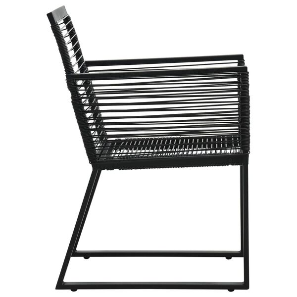 vidaXL Garden Chairs 4 pcs Rope Rattan Black