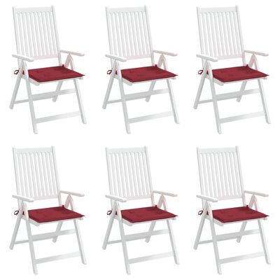 vidaXL Garden Chair Cushions 6 pcs Wine Red 50x50x3 cm Oxford Fabric