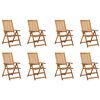 vidaXL Folding Garden Chairs with Cushions 8 pcs Solid Acacia Wood