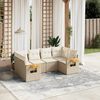 vidaXL 6 Piece Garden Sofa Set with Cushions Beige Poly Rattan
