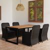 vidaXL 5 Piece Garden Dining Set Black