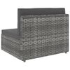 vidaXL Sectional Middle Sofa Poly Rattan Grey