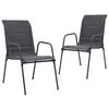 vidaXL 3 Piece Outdoor Dining Set Steel Anthracite