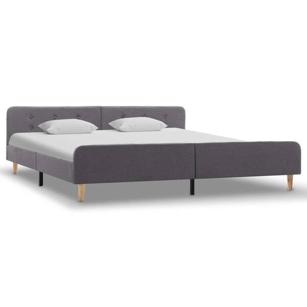 vidaXL Bed Frame without Mattress Light Grey Fabric 180x200 cm Super King