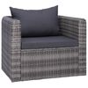 vidaXL 7 Piece Garden Lounge Set with Cushions Poly Rattan Grey