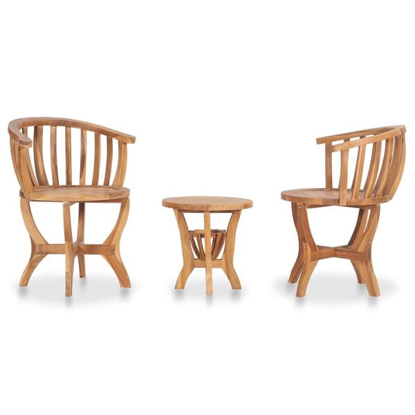 vidaXL 3 Piece Garden Bistro Set Solid Teak Wood