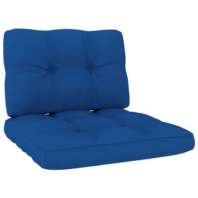 vidaXL Garden Chairs 2 pcs & Royal Blue Cushions Impregnated Pinewood
