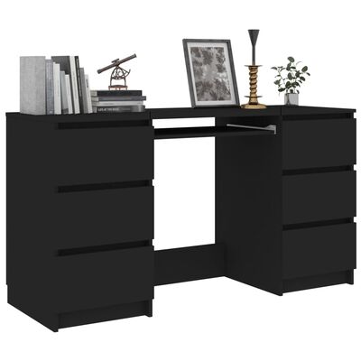 vidaXL Writing Desk Black 140x50x77 cm Engineered Wood