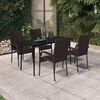 vidaXL 5 Piece Garden Dining Set Brown and Black