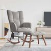 vidaXL Rocking Chair with a Stool Light Grey Velvet