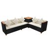 vidaXL 7 Piece Garden Lounge Set with Cushions Poly Rattan Black