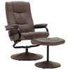 vidaXL TV Armchair with Foot Stool Brown Faux Leather