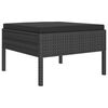 vidaXL 8 Piece Garden Lounge Set with Cushions Poly Rattan Black