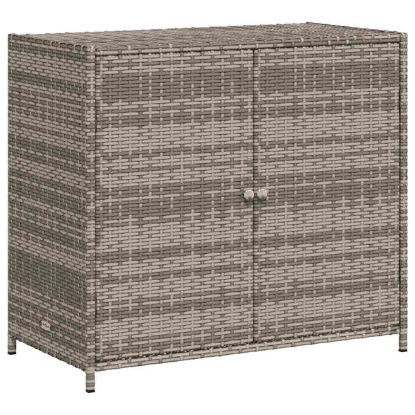 vidaXL Garden Storage Cabinet Grey 83x45x76 cm Poly Rattan