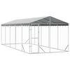 vidaXL Outdoor Dog Kennel with Roof Silver 3x7,5x2,5 m Galvanised Steel