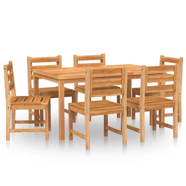 vidaXL 7 Piece Garden Dining Set Solid Wood Teak