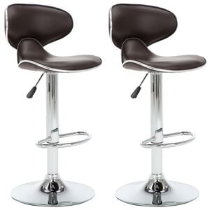vidaXL Bar Stools 2 pcs Brown Faux Leather