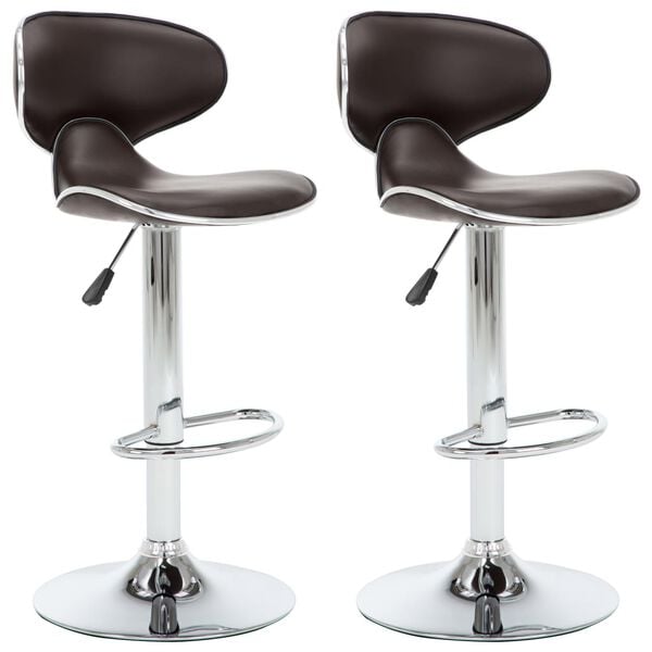 vidaXL Bar Stools 2 pcs Brown Faux Leather