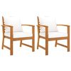 vidaXL Garden Chairs 2 pcs with Cream Cushion Solid Acacia Wood