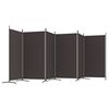 vidaXL 6-Panel Room Divider Brown 520x180 cm Fabric