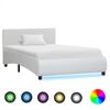vidaXL Bed Frame with LED without Mattress White 100x200 cm