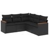 vidaXL Patio Sofa Set 5-Seaters Black