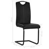 vidaXL Cantilever Dining Chairs 4 pcs Black Faux Leather